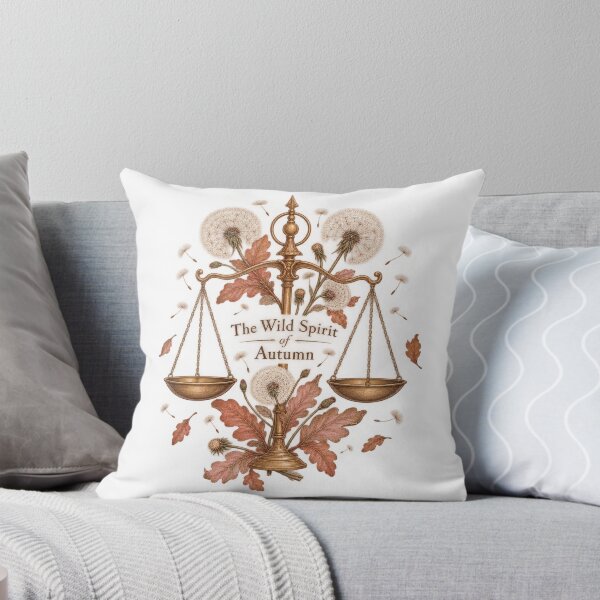 Item preview, Vintage Libra scales interwoven with dandelion Autumn Design designed and sold by DivineHaven.