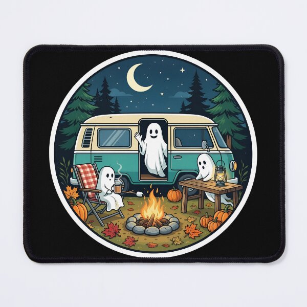 Item preview, Ghost Camping Cute Autumn Halloween Camper T-Shirt designed and sold by HUTEND.