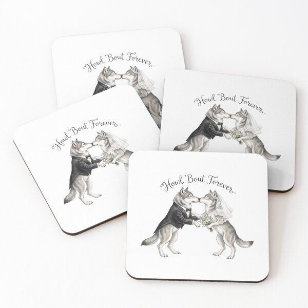Item preview, Wolf Couple Wedding Standing designed and sold by Tiffany Roy.