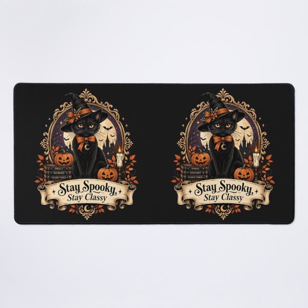 Item preview, Vintage Black Cat Halloween Witchy Frame – Stay Spooky Stay Classy designed and sold by Sanika arts .