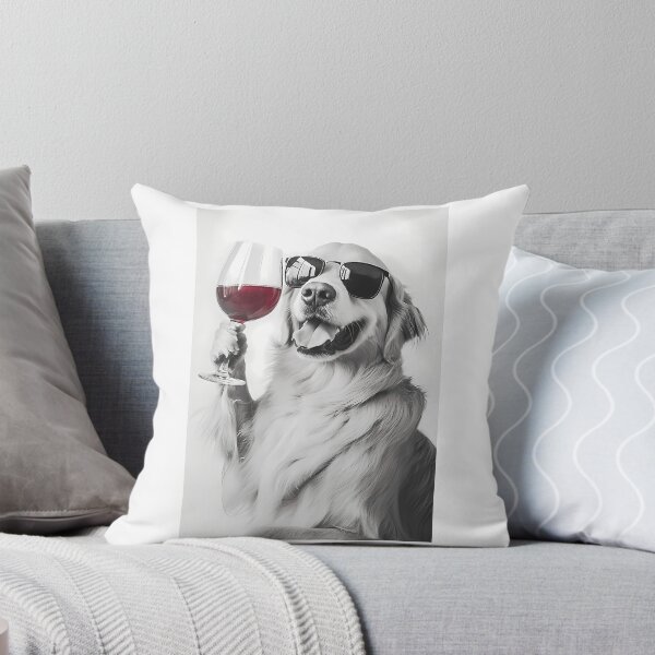 Item preview, Golden Retriever Dog Drinking Red Wine  Wearing Sunglasses designed and sold by war-aooldridge.
