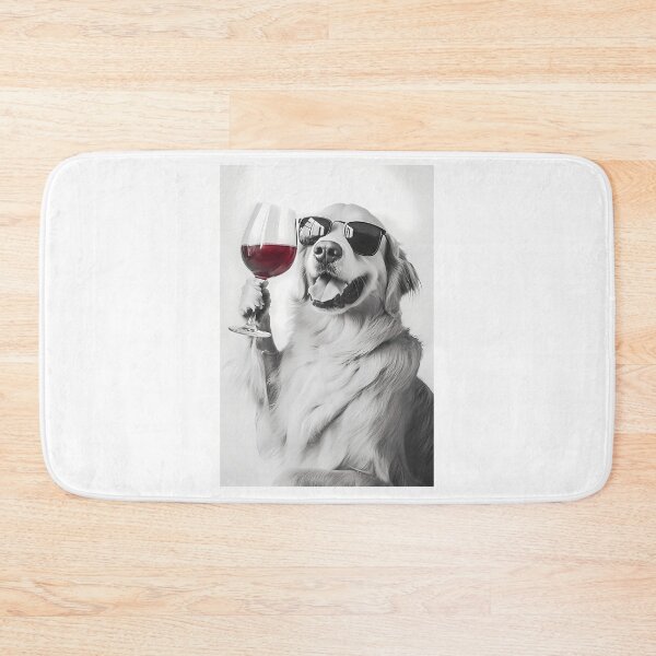Item preview, Golden Retriever Dog Drinking Red Wine  Wearing Sunglasses designed and sold by war-aooldridge.