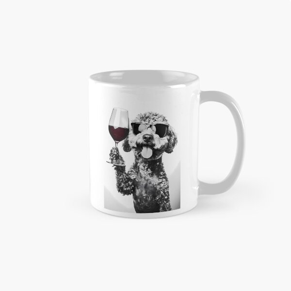 Item preview, Labradoodle Dog Drinking Red Wine  Wearing Sunglasses designed and sold by war-aooldridge.