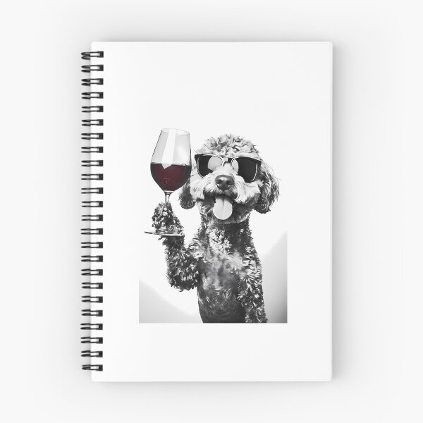 Item preview, Labradoodle Dog Drinking Red Wine  Wearing Sunglasses designed and sold by war-aooldridge.