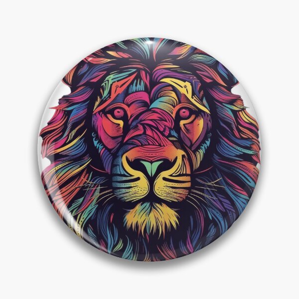 Item preview, Neon Lion - Vibrant Colored King of the Jungle designed and sold by Alphakenon.