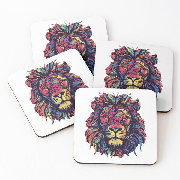 Item preview, Neon Lion - Vibrant Colored King of the Jungle designed and sold by Alphakenon.