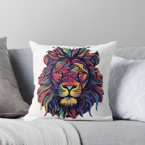 Item preview, Neon Lion - Vibrant Colored King of the Jungle designed and sold by Alphakenon.