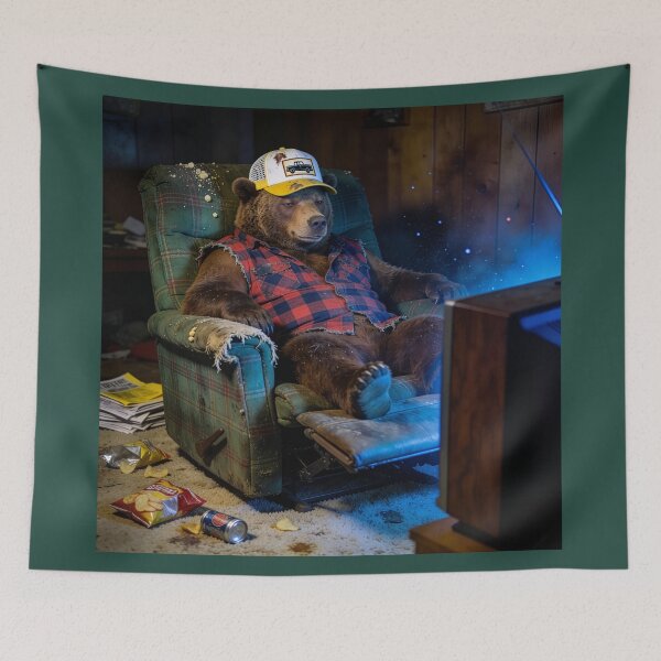 Item preview, Sloppy Bear Spends His Winter Watching Television designed and sold by Tridentulus.
