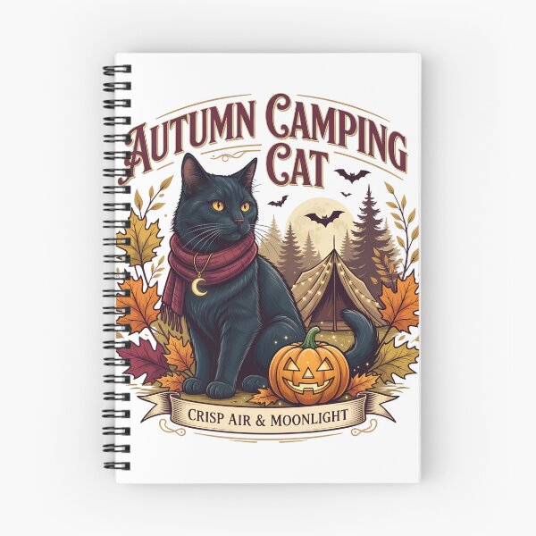 Item preview, Autumn Camping Cat Cozy Halloween Gothic Storybook Art designed and sold by HUTEND.