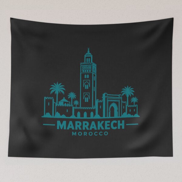 Item preview, Marrakech Morocco Line Art Skyline Poster designed and sold by CMYKStudio.