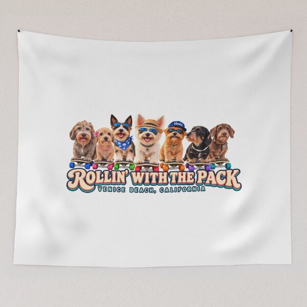 Item preview, Rollin’ With the Pack – Venice Beach Skate Dogs designed and sold by Russell Thorne.