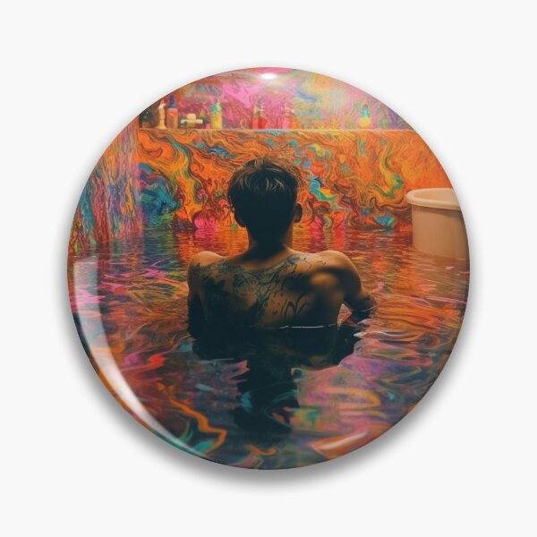Item preview, Man Submerged in a Flooded Rainbow Bathroom designed and sold by MongLongStudio.