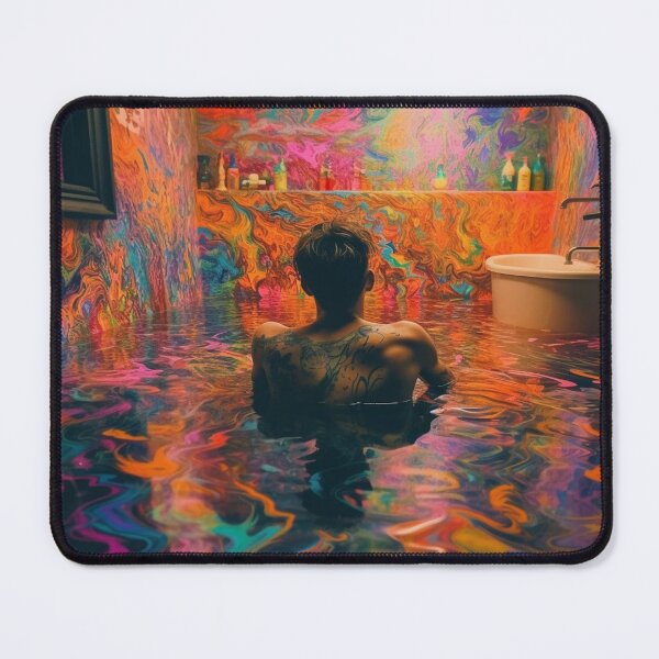 Item preview, Man Submerged in a Flooded Rainbow Bathroom designed and sold by MongLongStudio.