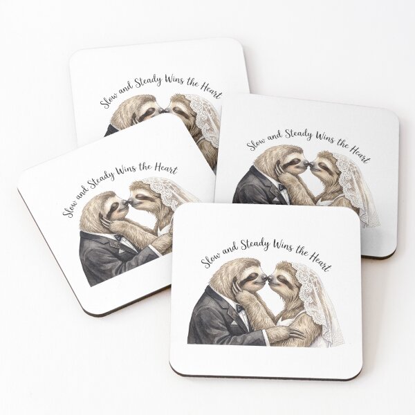 Item preview, Sloth Wedding Portrait Kiss designed and sold by Tiffany Roy.