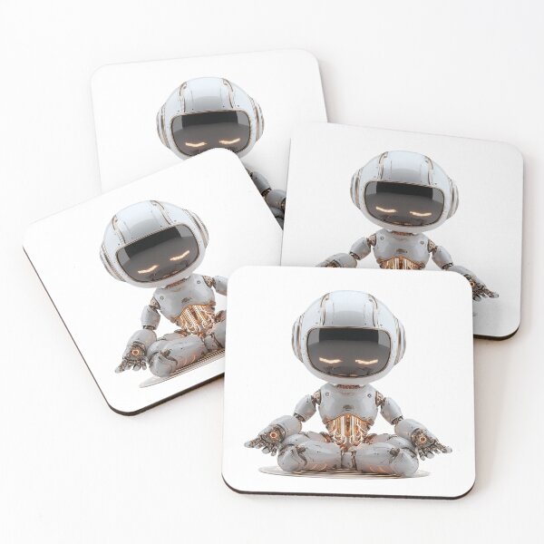 Item preview, Futuristic Monk Bot Meditating – Enlightened AI Concept Art designed and sold by Alphakenon.