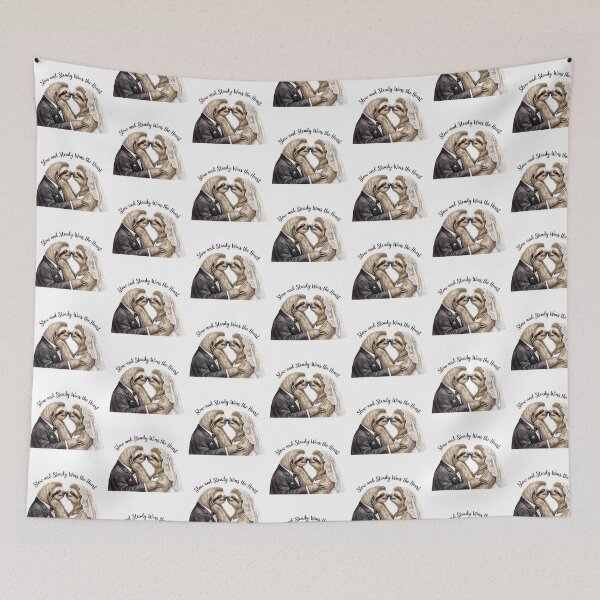 Item preview, Sloth Wedding Portrait Kiss designed and sold by Tiffany Roy.