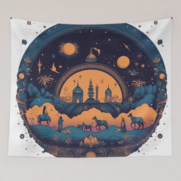 Item preview,  Arabian Moonlight - A Stunning and Enchanting Artwork on Redbubble designed and sold by Alphakenon.