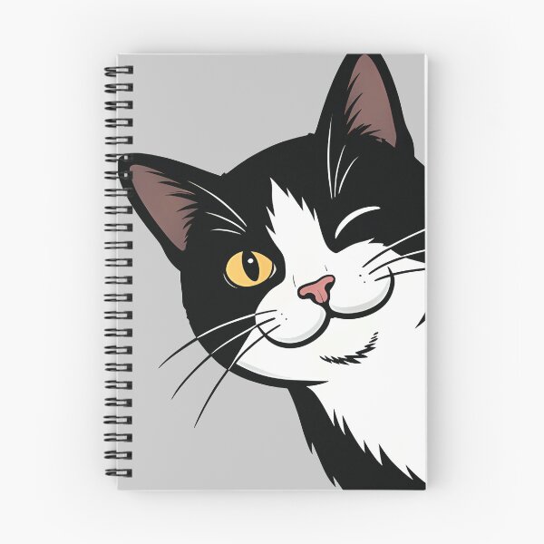 Item preview, Winking Tuxedo Cat Peeking designed and sold by carvect-id.