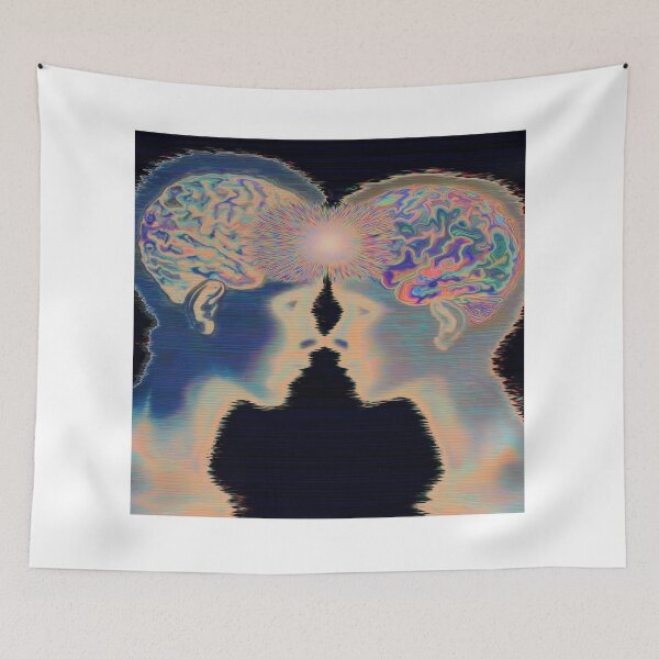 Item preview, Connected Two Minds Psychedelic Silhouette Art designed and sold by MongLongStudio.