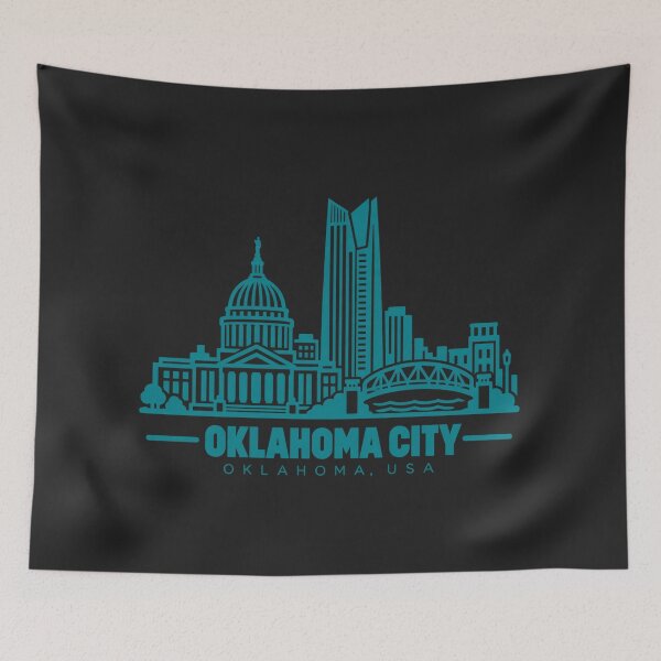 Item preview, Oklahoma City Oklahoma USA Line Art Skyline Poster designed and sold by CMYKStudio.