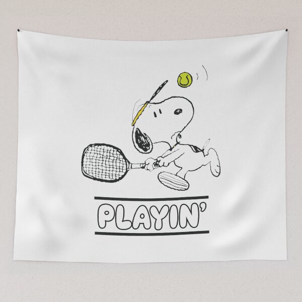 Item preview, Snoopy Playing Tennis Playin' Retro Cartoon Art designed and sold by SADIERMANN.