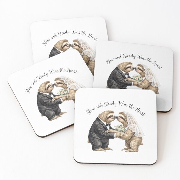 Item preview, Sloth Couple Wedding Kiss designed and sold by Tiffany Roy.