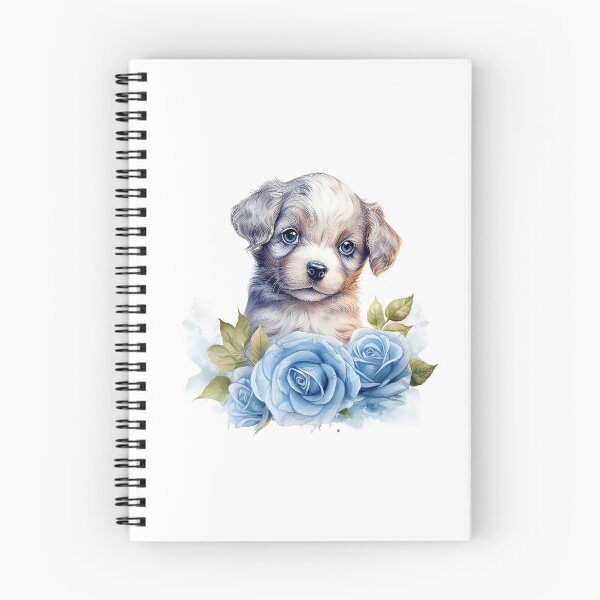 Item preview, Blue Rose Puppy | Elegant Floral Aesthetic Art designed and sold by Mandayartstudio.