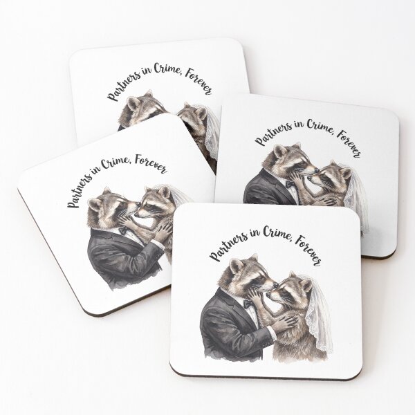 Item preview, Raccoon Wedding Portrait Embrace designed and sold by Tiffany Roy.