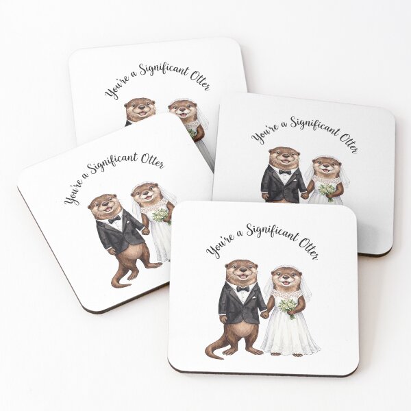 Item preview, Otter Wedding Couple Bouquet designed and sold by Tiffany Roy.