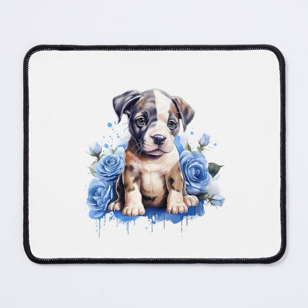 Item preview, Blue Rose Puppy | Elegant Floral Aesthetic Art designed and sold by Mandayartstudio.