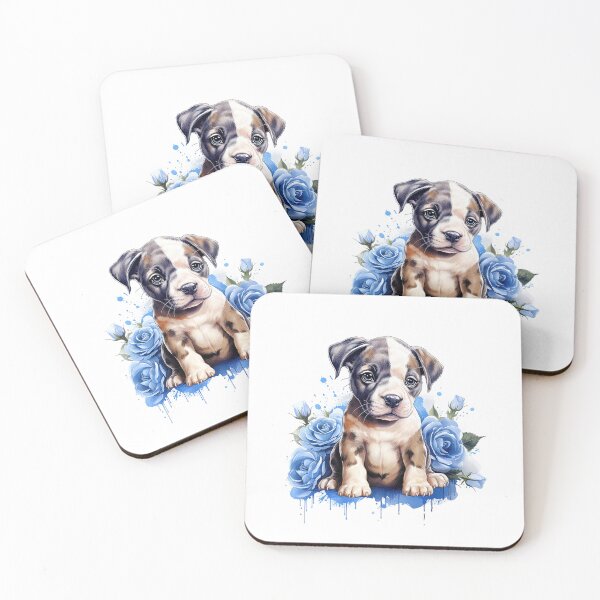Item preview, Blue Rose Puppy | Elegant Floral Aesthetic Art designed and sold by Mandayartstudio.