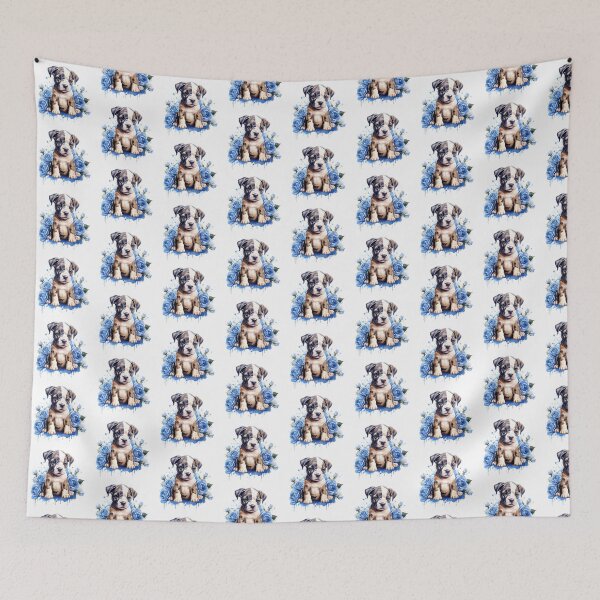 Item preview, Blue Rose Puppy | Elegant Floral Aesthetic Art designed and sold by Mandayartstudio.