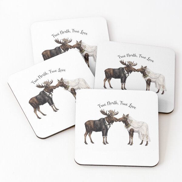 Item preview, Moose Couple Wedding Kiss designed and sold by Tiffany Roy.