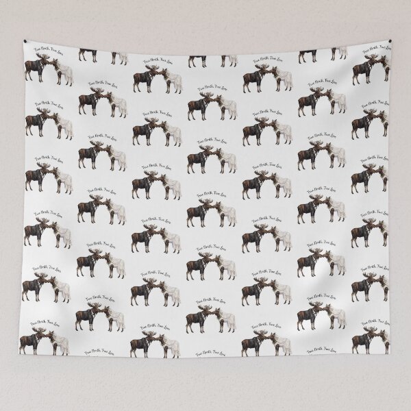 Item preview, Moose Couple Wedding Kiss designed and sold by Tiffany Roy.