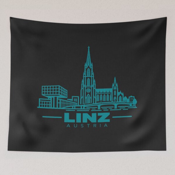 Item preview, Linz Austria Line Art Skyline Poster designed and sold by CMYKStudio.