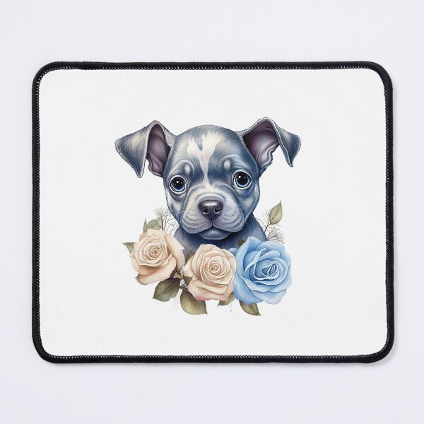 Item preview, Blue Rose Puppy | Elegant Floral Aesthetic Art designed and sold by Mandayartstudio.