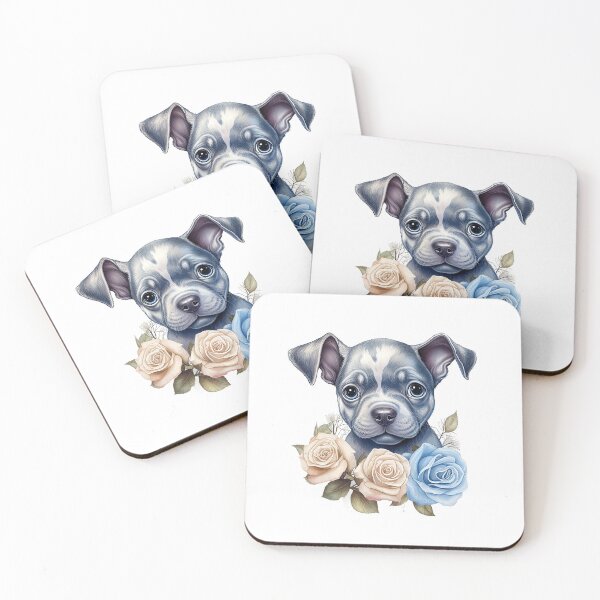 Item preview, Blue Rose Puppy | Elegant Floral Aesthetic Art designed and sold by Mandayartstudio.