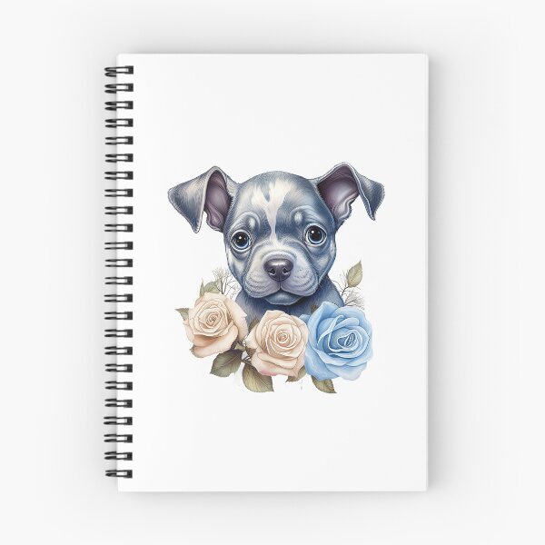 Item preview, Blue Rose Puppy | Elegant Floral Aesthetic Art designed and sold by Mandayartstudio.