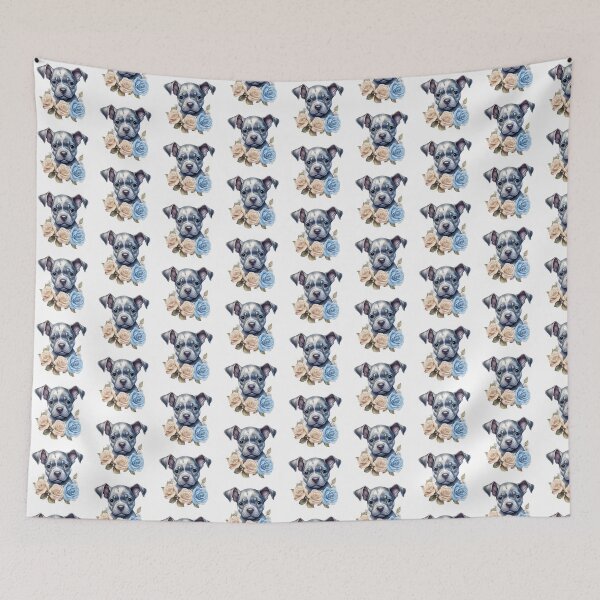 Item preview, Blue Rose Puppy | Elegant Floral Aesthetic Art designed and sold by Mandayartstudio.