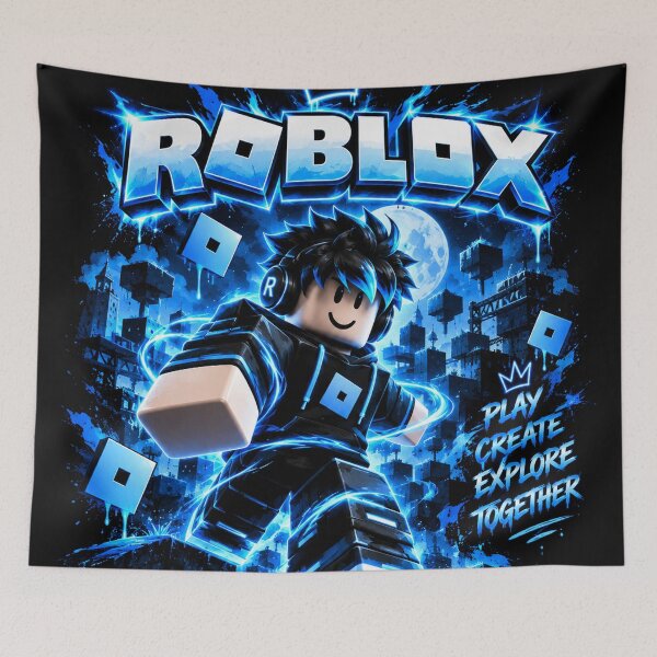 Item preview, Roblox Gamer Blue Neon Gaming Fan Art designed and sold by NBT-NOVA.