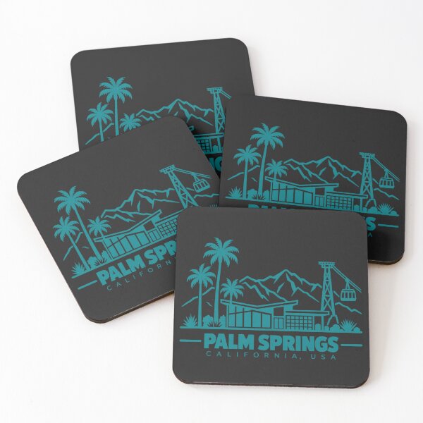 Item preview, Póster de viaje con ilustraciones lineales de Palm Springs, California, EE. UU. designed and sold by CMYKStudio.