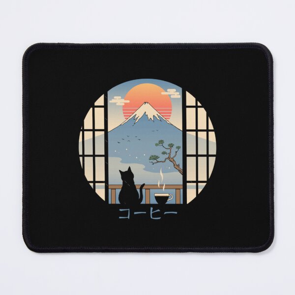 Item preview, coffee cat in mt. fuji designed and sold by ADAMCHANEY.