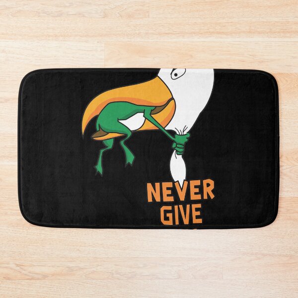 Item preview, Pelican Frog Never Give Up Funny Cartoon designed and sold by KENNETHPAGANJON.