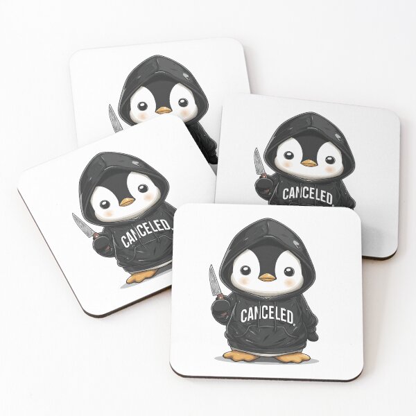 Item preview, Canceled Penguin Hoodie – Cute Dark Humor Knife Meme Design designed and sold by Alphakenon.