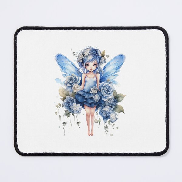 Item preview, Blue Rose Fairy | Elegant Floral Aesthetic Art designed and sold by Mandayartstudio.