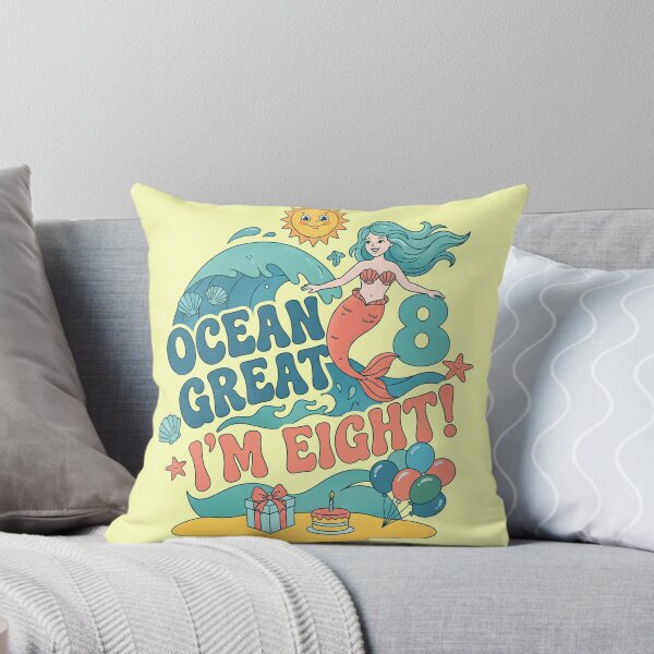 Item preview, Ocean Great, I’m Eight! 8th Birthday – Cute Mermaid Ocean Design designed and sold by Sea Gem.