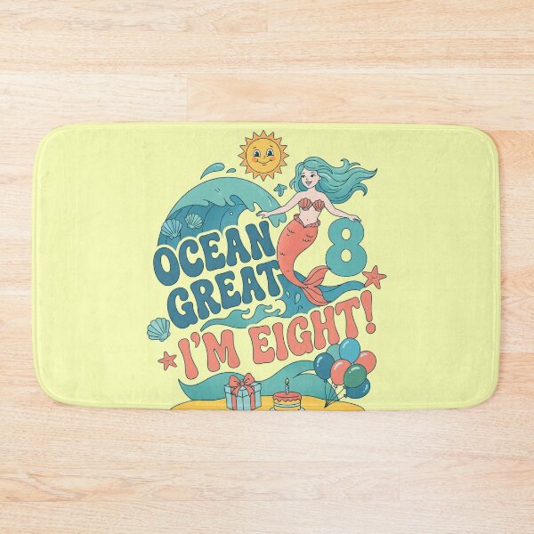 Item preview, Ocean Great, I’m Eight! 8th Birthday – Cute Mermaid Ocean Design designed and sold by Sea Gem.