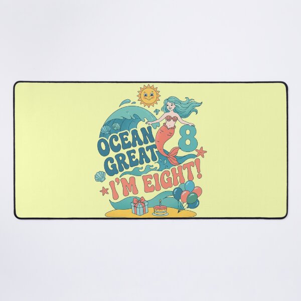 Item preview, Ocean Great, I’m Eight! 8th Birthday – Cute Mermaid Ocean Design designed and sold by Sea Gem.