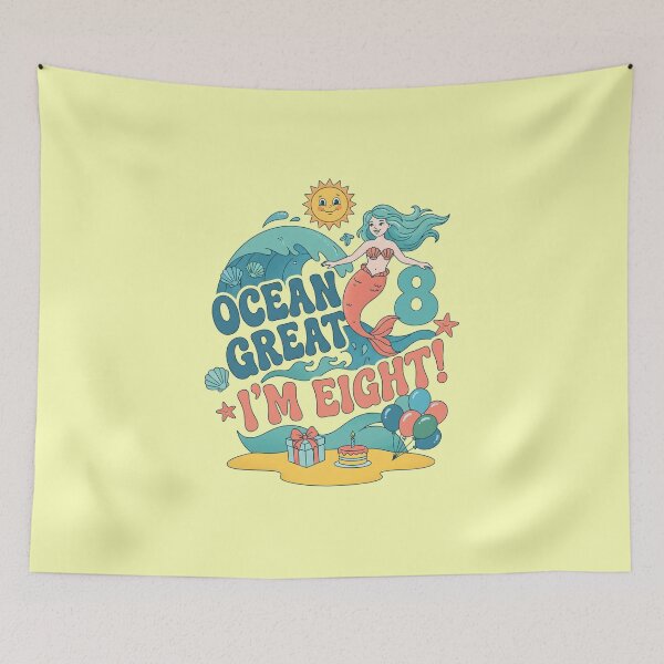 Item preview, Ocean Great, I’m Eight! 8th Birthday – Cute Mermaid Ocean Design designed and sold by Sea Gem.