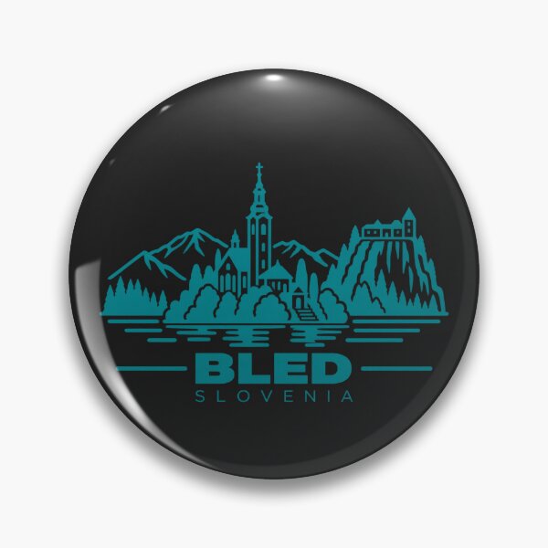 Item preview, Bled Slovenia Line Art Lake Poster designed and sold by CMYKStudio.